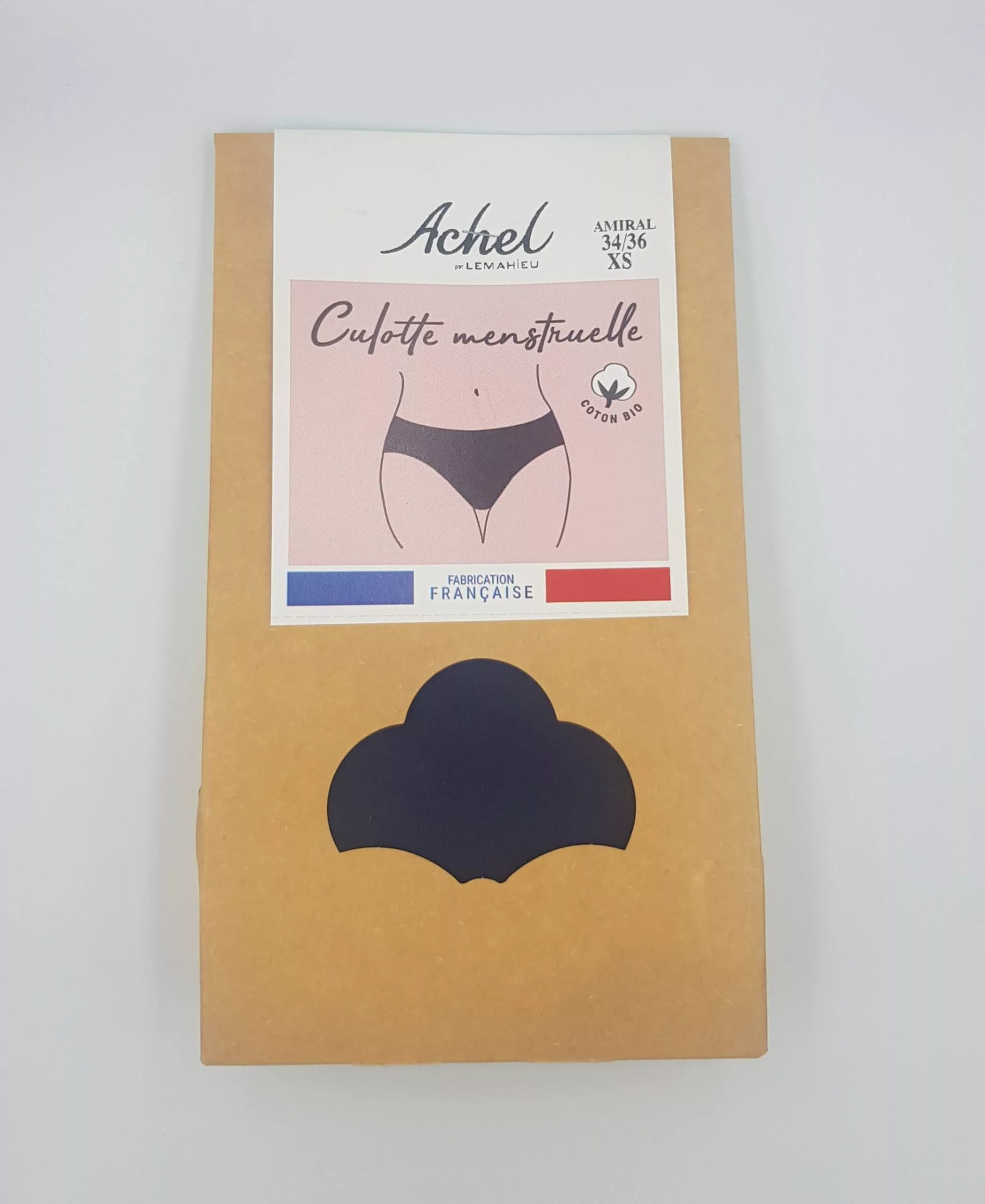 Culotte Menstruelle Achel Marine | Coton Bio GOTS | Fabrication Française