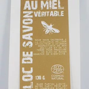 Bloc de savon Miel bienfaisant ou lait et grain de riz douceur 130gr