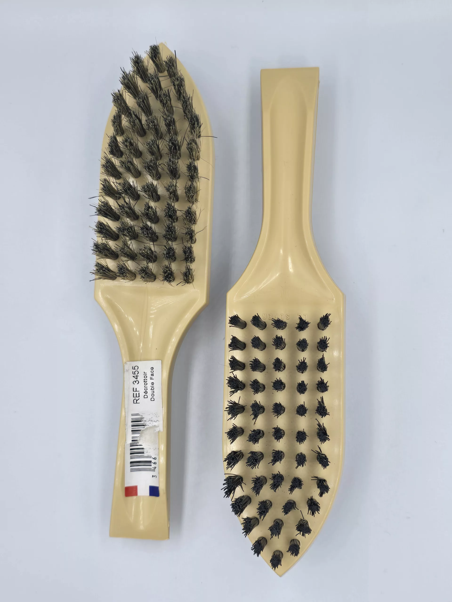 Brosse Décrottoir Double Face – Soie Souple & Fibre