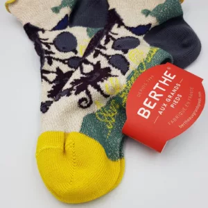 Chaussettes coton fantaisies jaune Berthe aux Grands Pieds T35/38