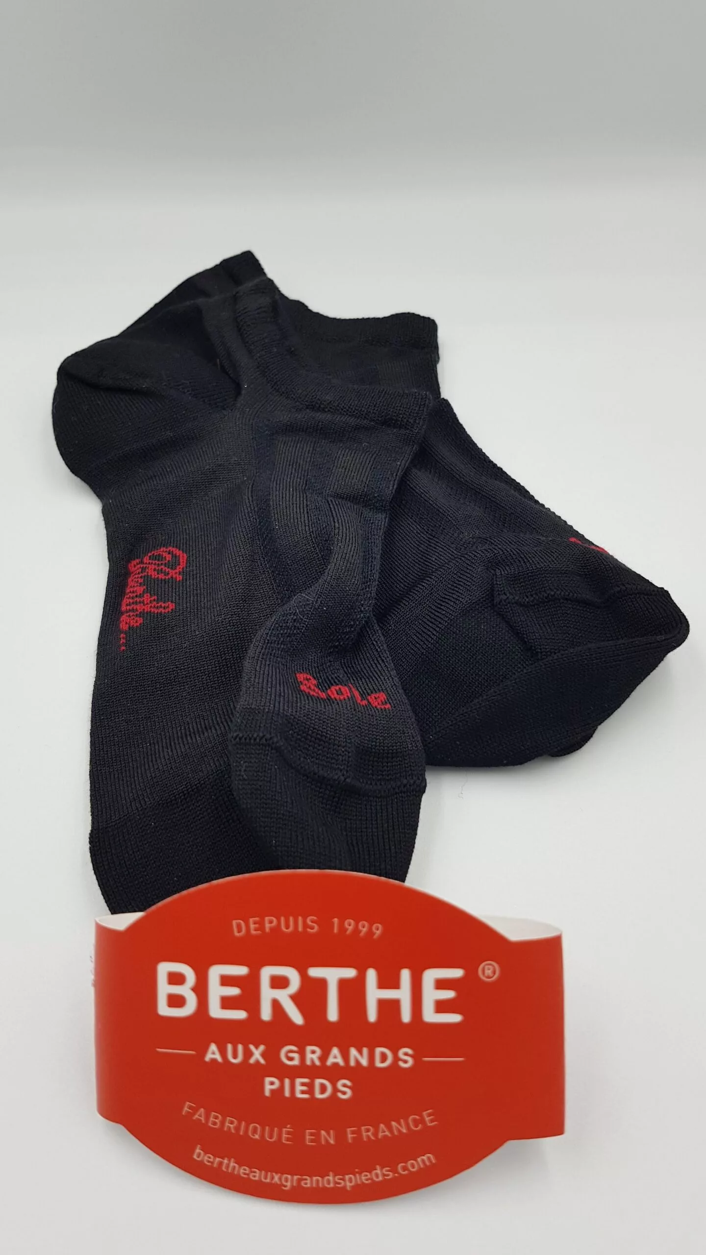 Chaussettes soie invisibles noir Berthe aux Grands Pieds T35/38