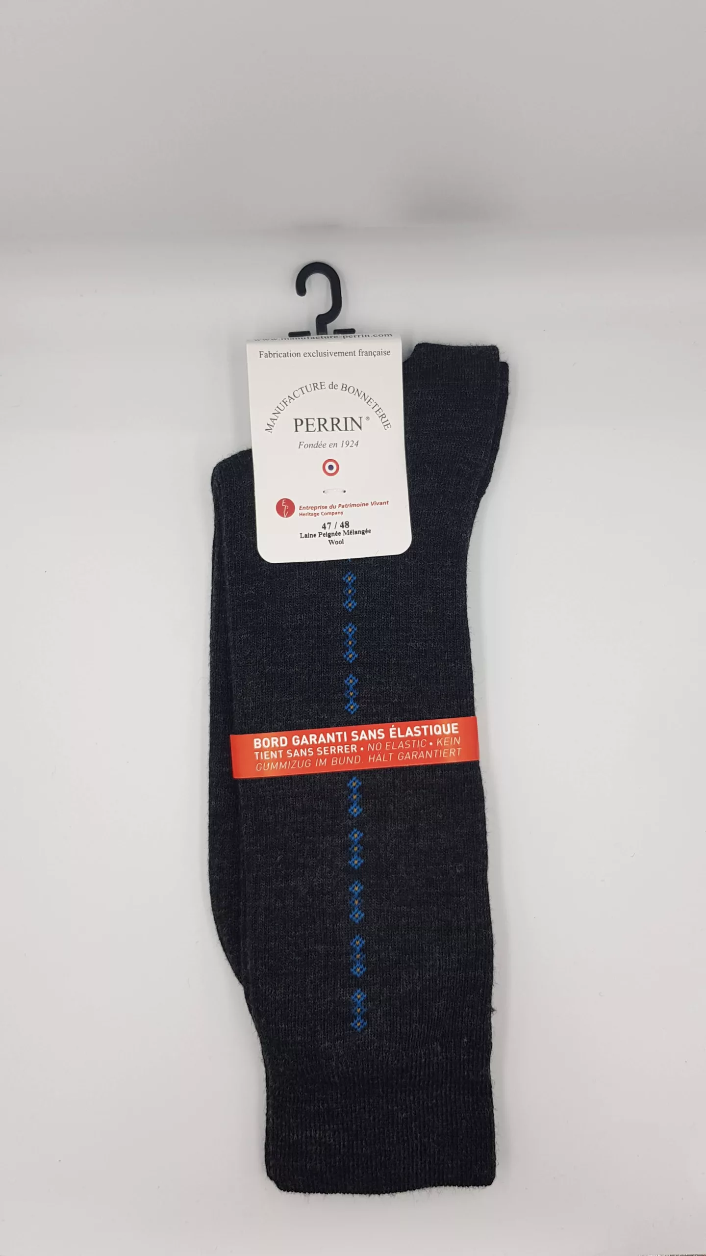 Chaussettes Homme Laine Peignée – Bord sans élastique – Perrin Maison Fondée en 1924