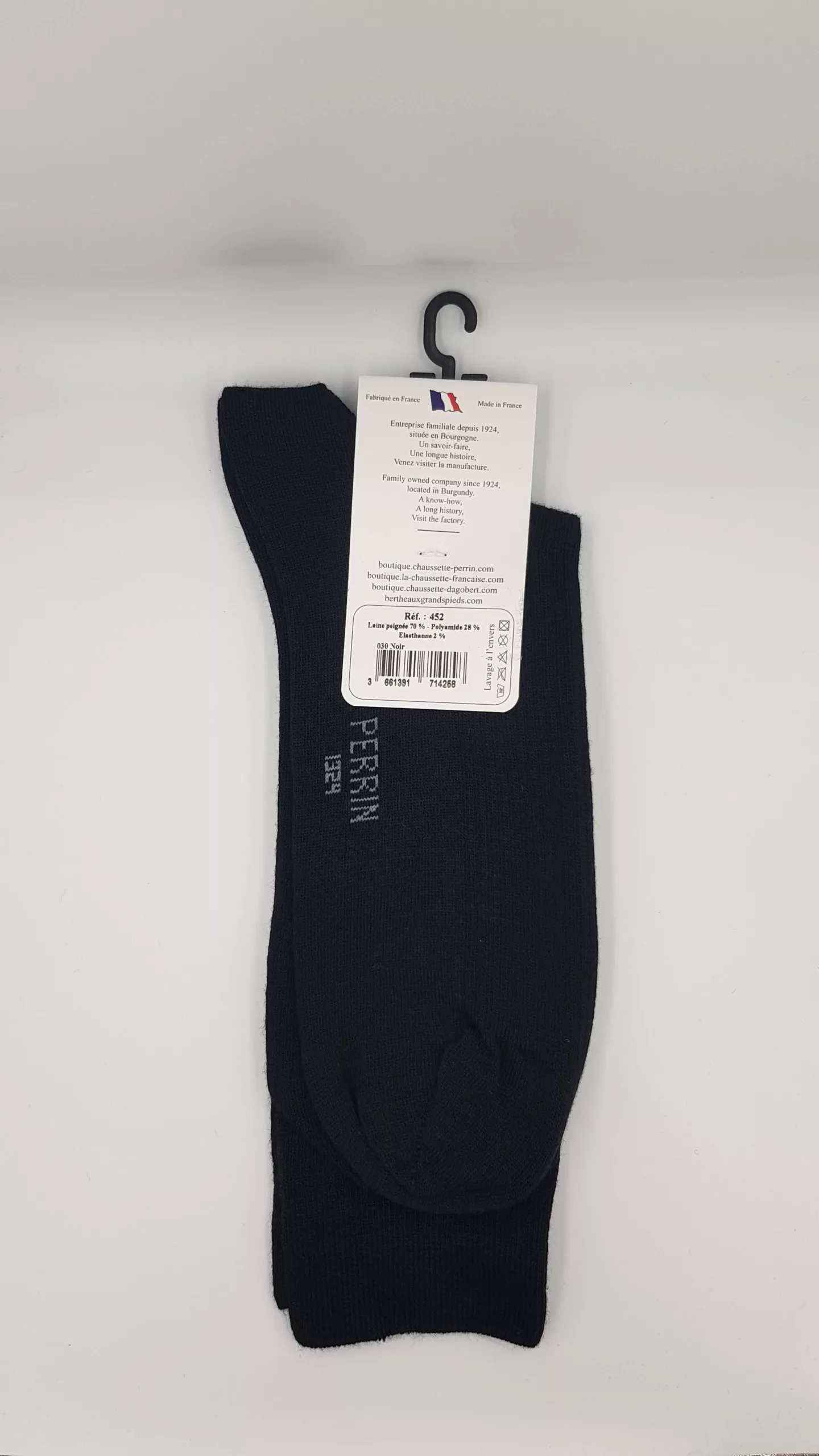 Chaussettes Homme Laine Peignée – Bord sans élastique – Perrin Maison Fondée en 1924