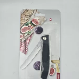 Couteau Tomate Pliant Micro-cranté Victorinox Swiss Classic | Bout Arrondi - Fabriqué en Suisse