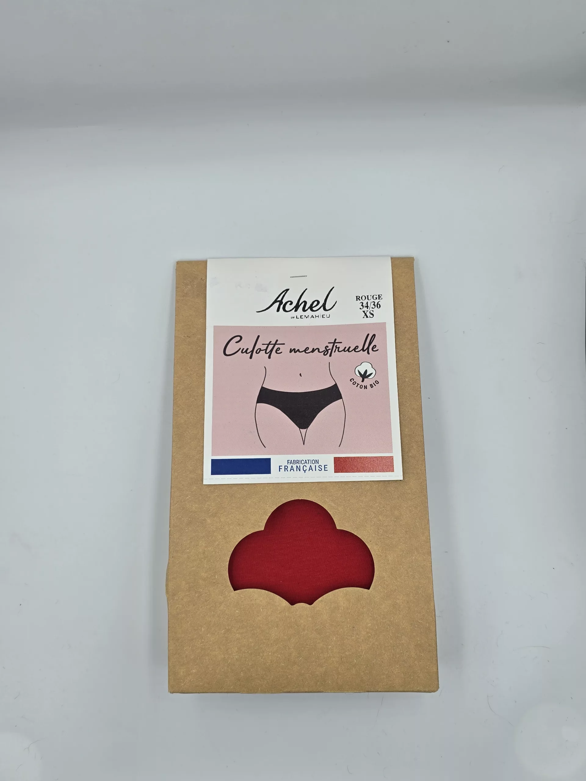 Culotte Menstruelle Achel Rouge | Coton Bio GOTS | Fabrication Française