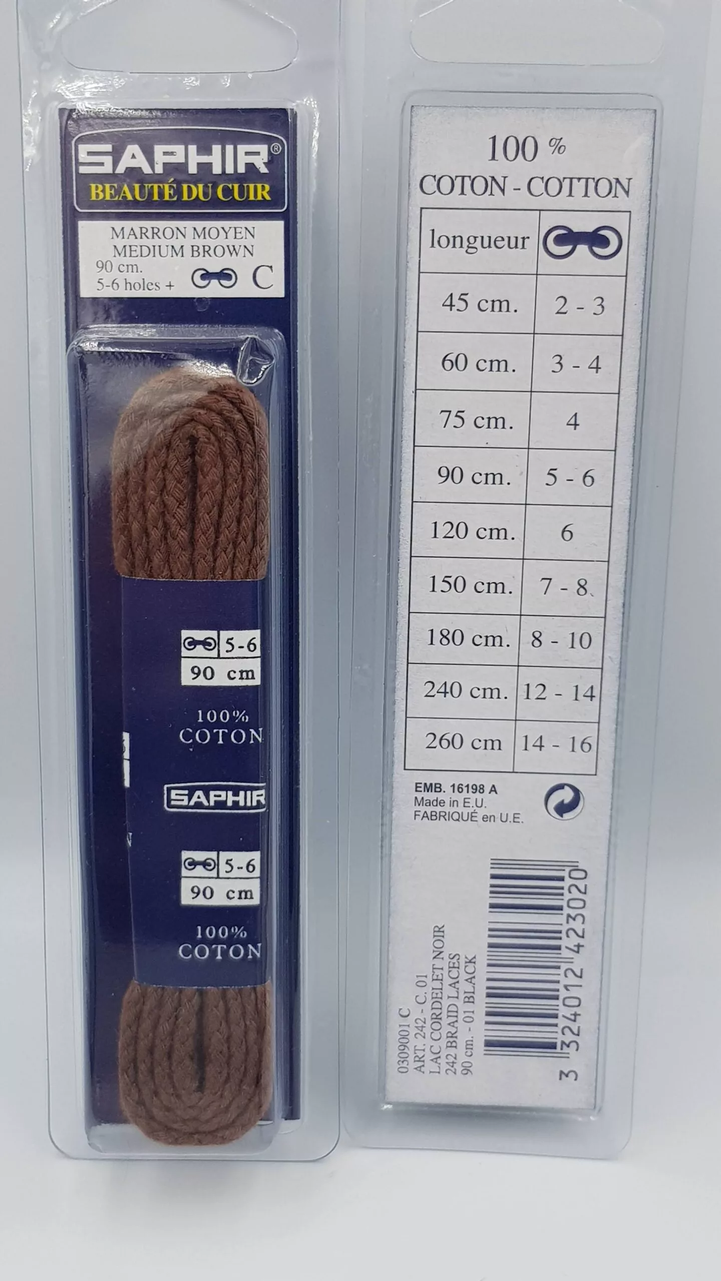 Lacets Cordelet Saphir (90 cm) | 100% Coton Robustesse et Couleur