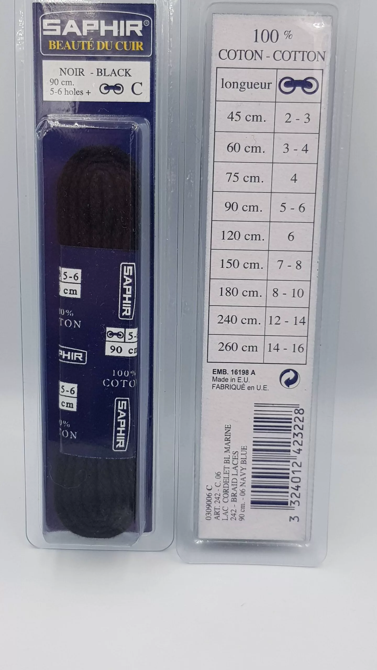 Lacets Cordelet Saphir (90 cm) | 100% Coton Robustesse et Couleur