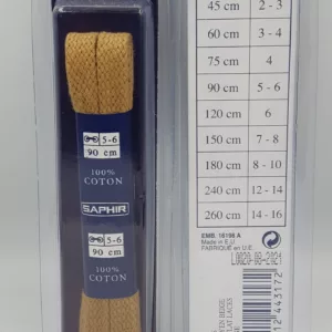 Lacets Plats Moyen Saphir (90 cm ) | 100% Coton Couleur beige (beige 16)