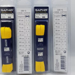 Lacets Plats Moyen Saphir (90 cm ou 120 cm) | 100% Coton Couleur jaune (yellow 53)