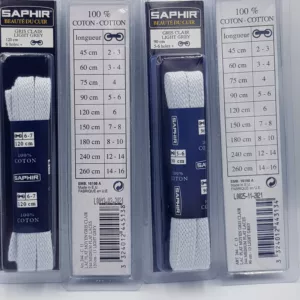 Lacets Plats Moyen Saphir (90 cm ou 120 cm) | 100% Coton Couleur gris clair (light grey 13)
