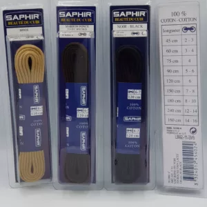 Lacets Ronds Fins Saphir (120 cm) | 100% Coton | Élégance Homme