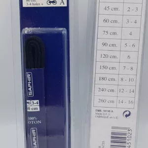 Lacets Ronds Fins Saphir (60 cm) | 100% Coton | Idéal Chaussures à Peu d'Œillets Noir ou Marron