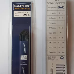 Lacets Ronds Cirés Saphir (75 cm) | 100% Coton Qualité Supérieure