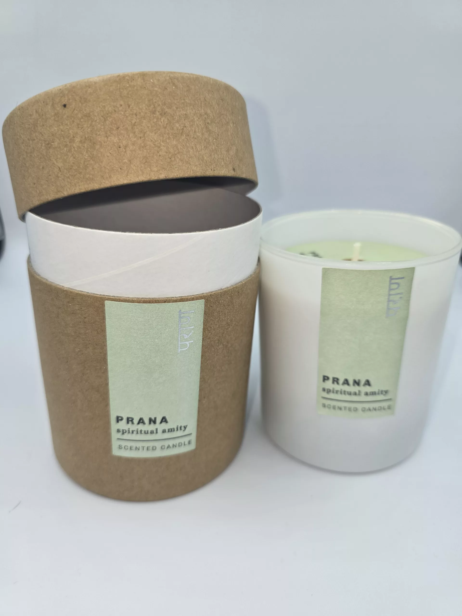 Bougie Végétale Parfumée Cerabella Prana « Spiritual Amity » Mousse & Ambre – 200g – 50h