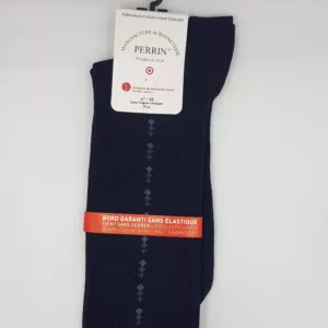 Chaussettes Mi-bas Homme en Laine Peignée Marine - Excellence Manufacture Perrin (43/44)