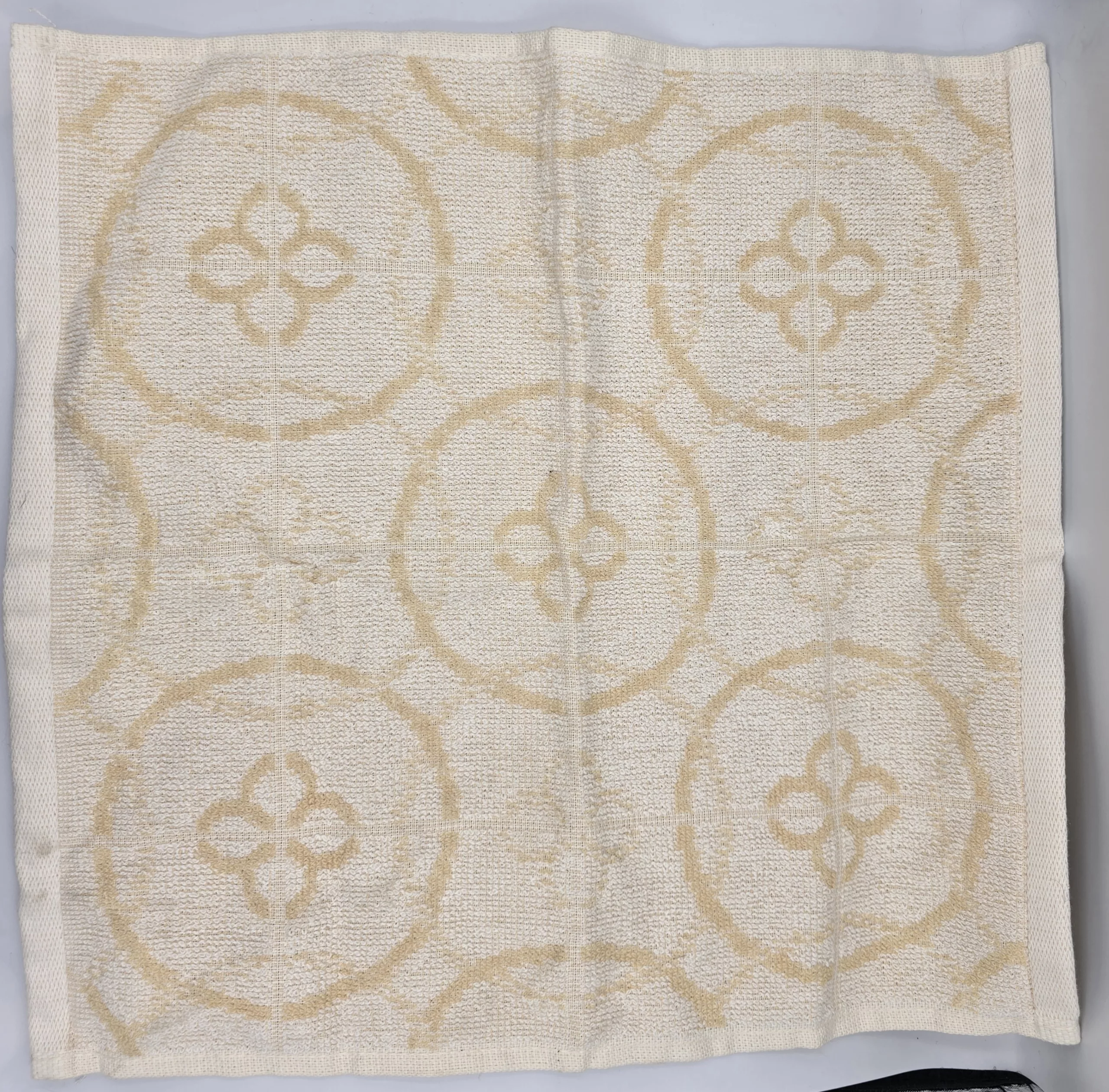 Épongette Carrée 100% Coton Jaune Paille – Tissage Beaulieu (32×32 cm)