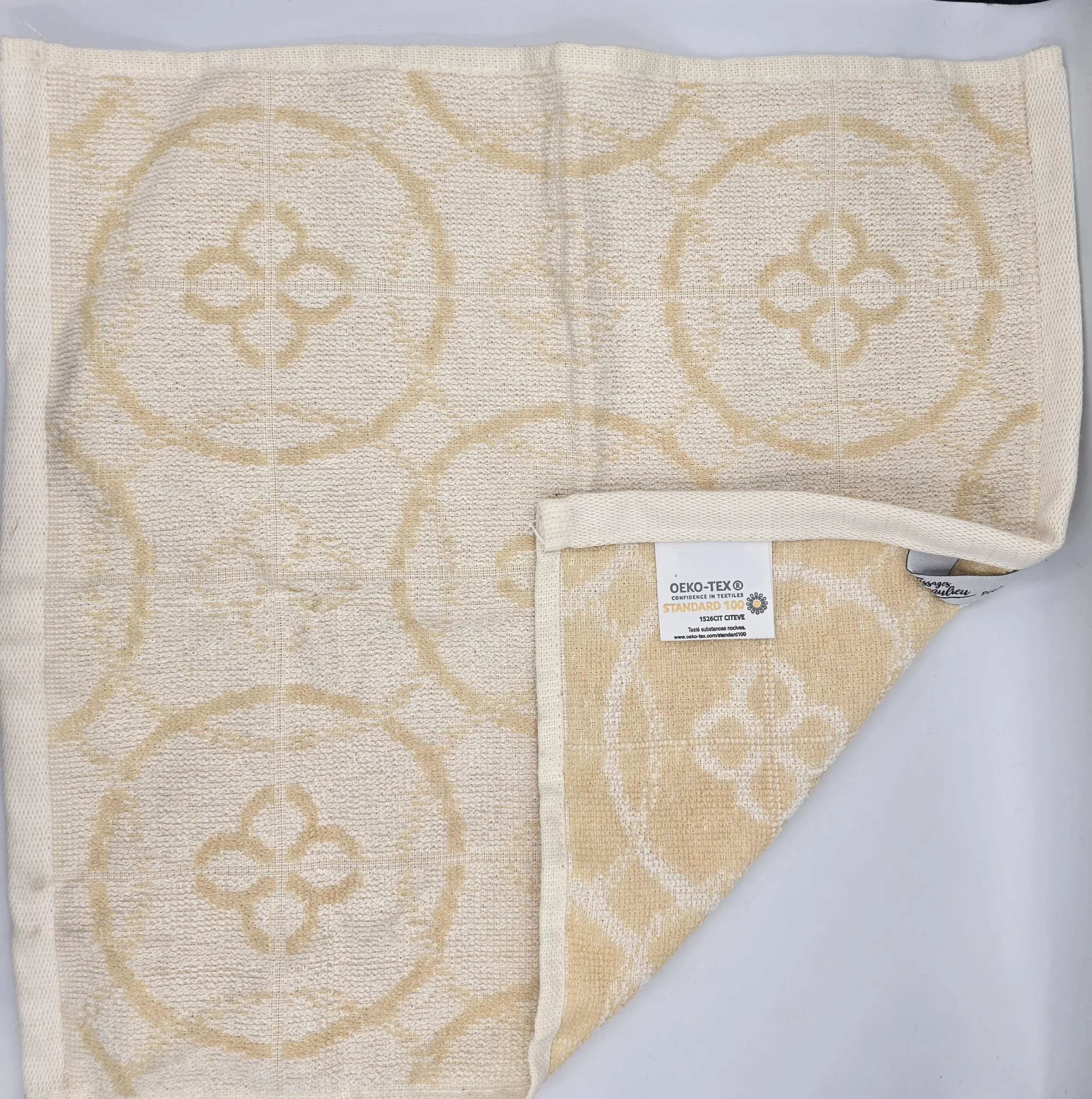 Épongette Carrée 100% Coton Jaune Paille – Tissage Beaulieu (32×32 cm)