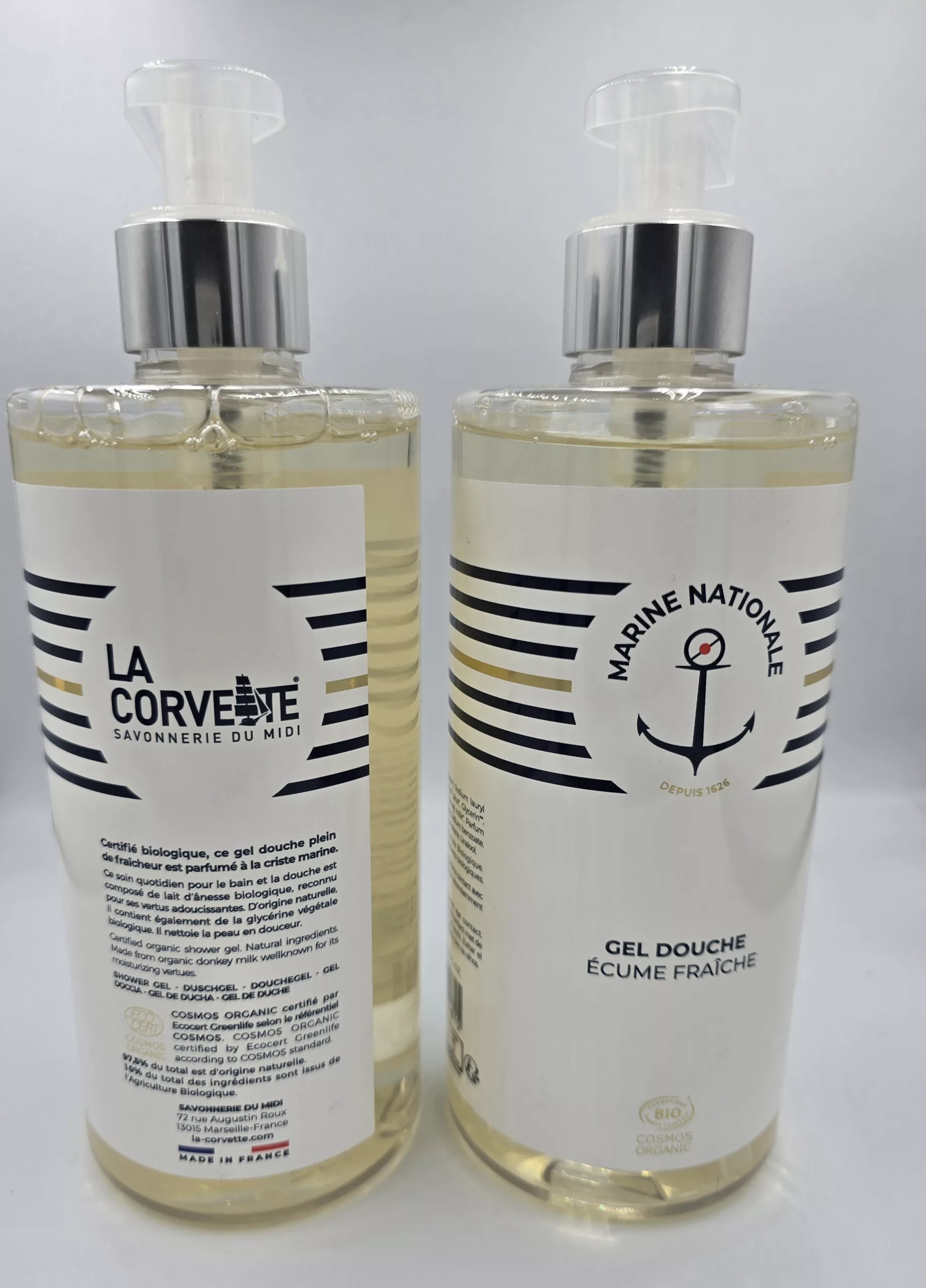 Gel Douche Bio La Corvette « Écume Fraîche » – Marine Nationale – 500 ml
