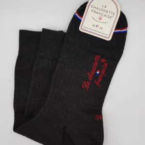 Chaussettes Homme Montmartre en Laine Peignée - Marron (Taille 45/46)