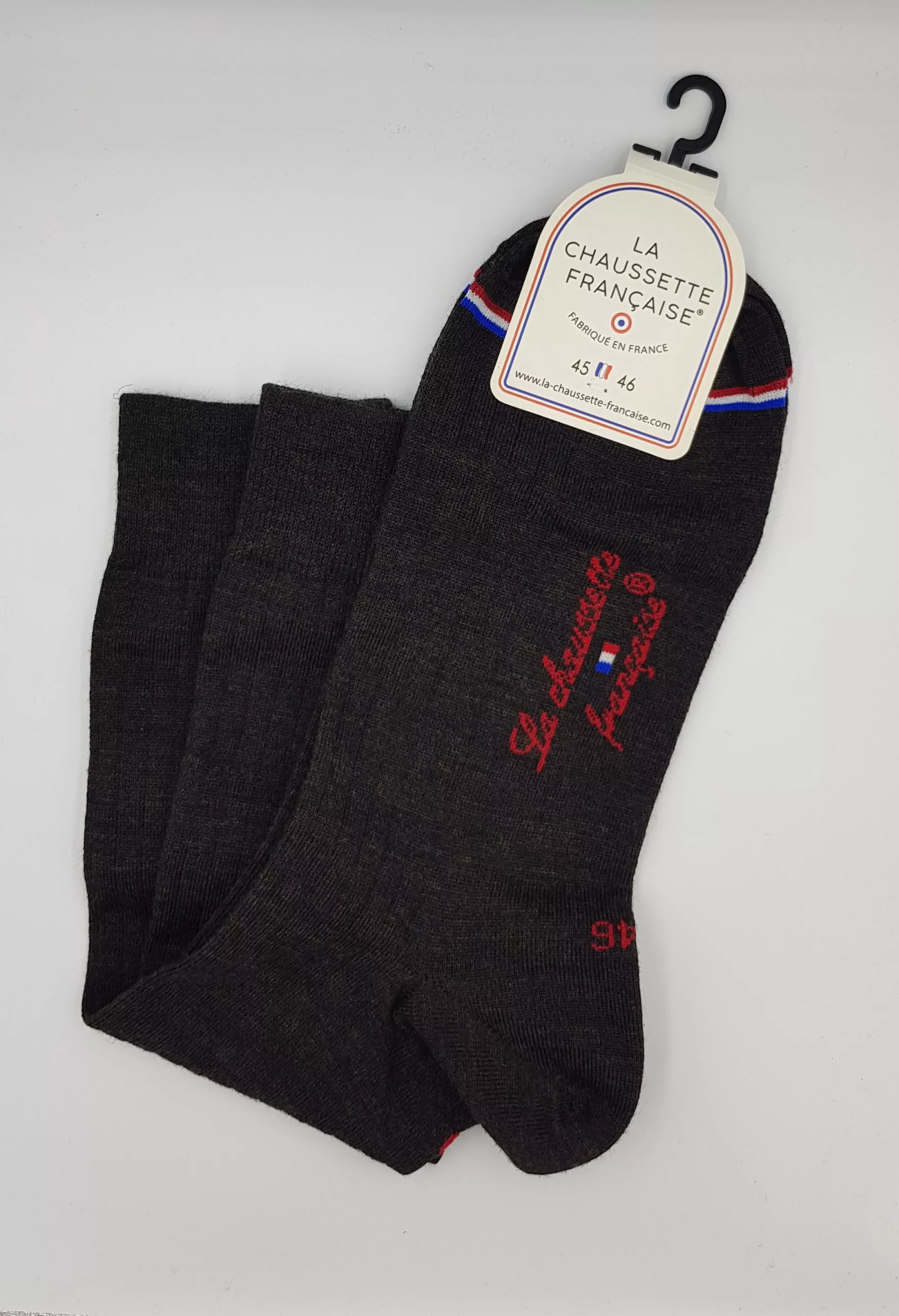 Chaussettes Homme Montmartre en Laine Peignée – Marron (Taille 45/46)
