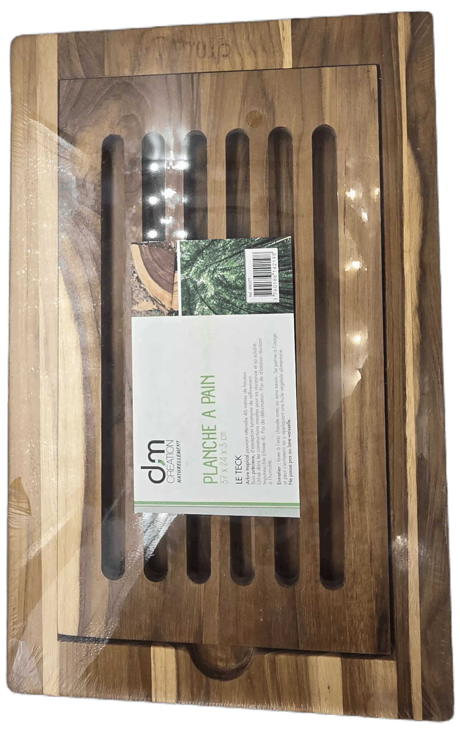 Planche à Pain en Teck Massif DM Création – 37 x 24 x 3 cm – Qualité Supérieure