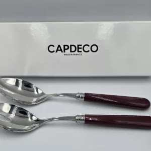 Service à Salade Capdeco Altea - Gamme Helios - Inox & Manche Bordeaux - Fabrication Française