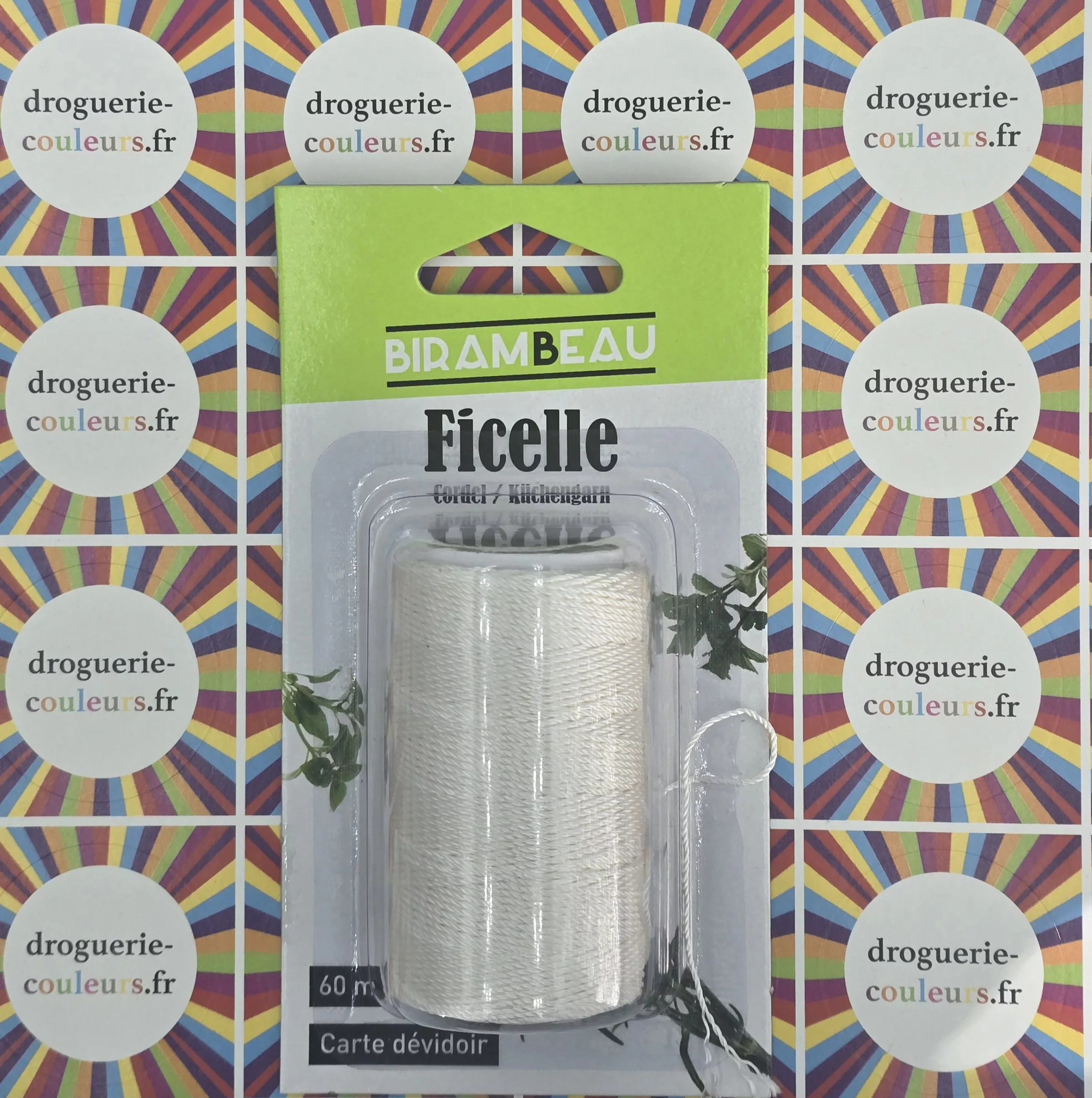 Ficelle de Cuisine Alimentaire Birambeau – 60m avec Dévidoir Intégré
