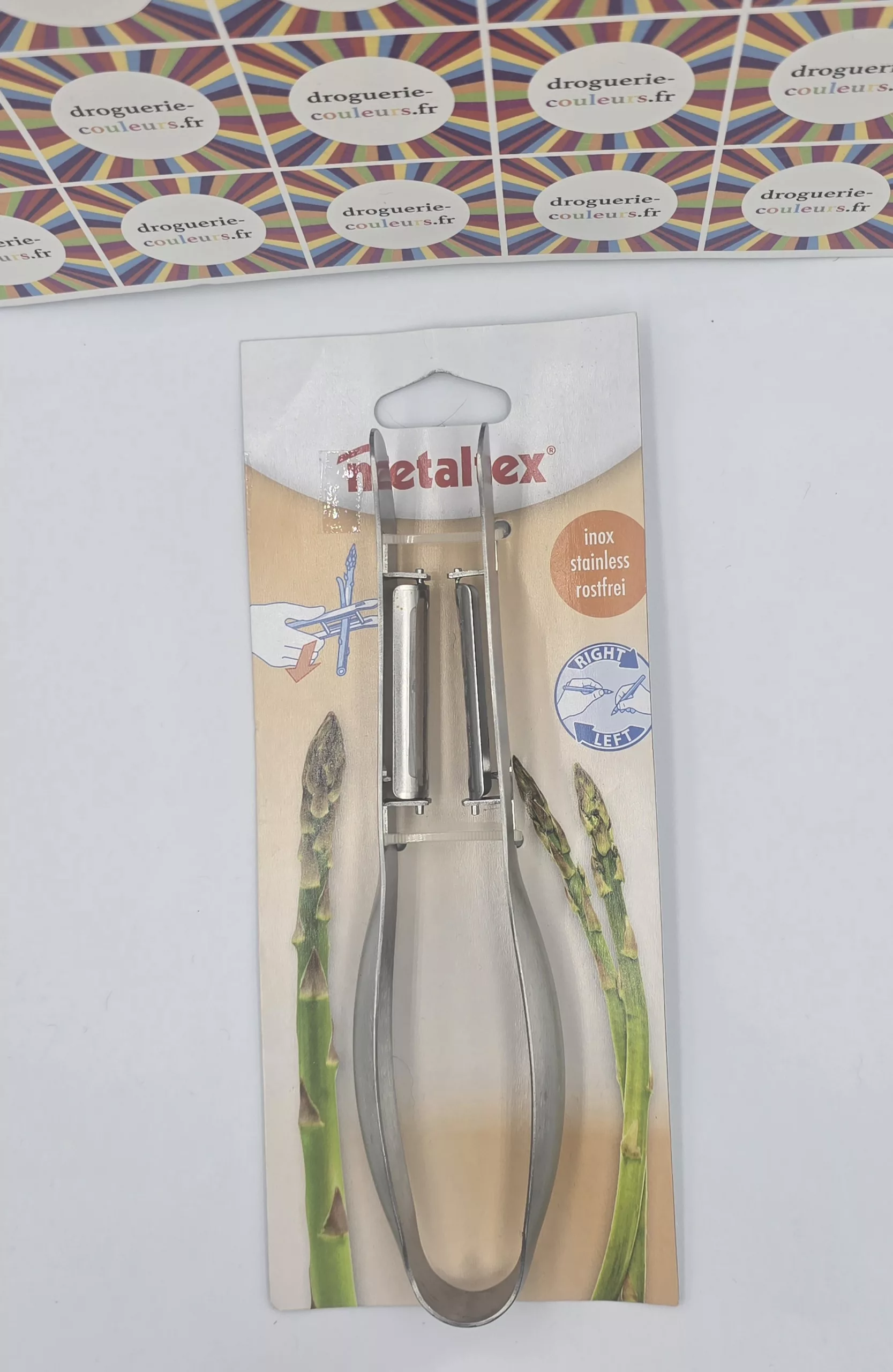 Éplucheur à Asperges Double Lame Inox Metaltex – Gaucher et Droitier