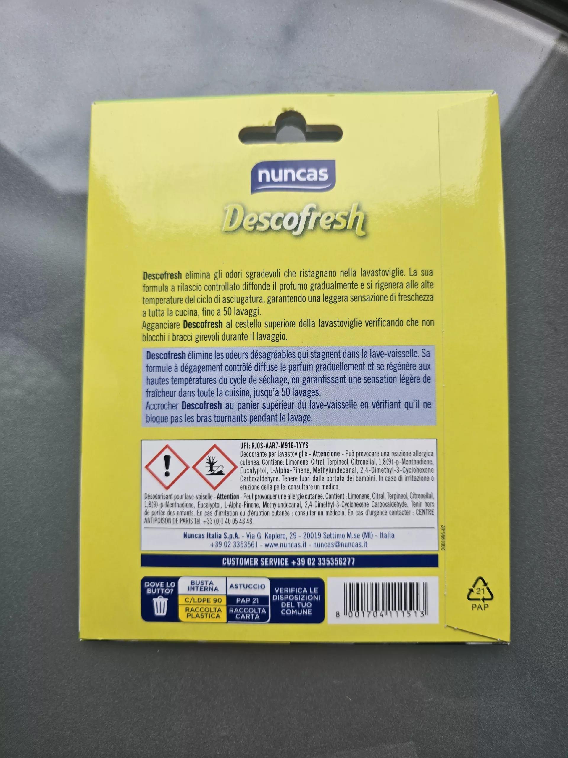 Désodorisant Lave-Vaisselle Descofresh Nuncas – Anti-Odeur Longue Durée