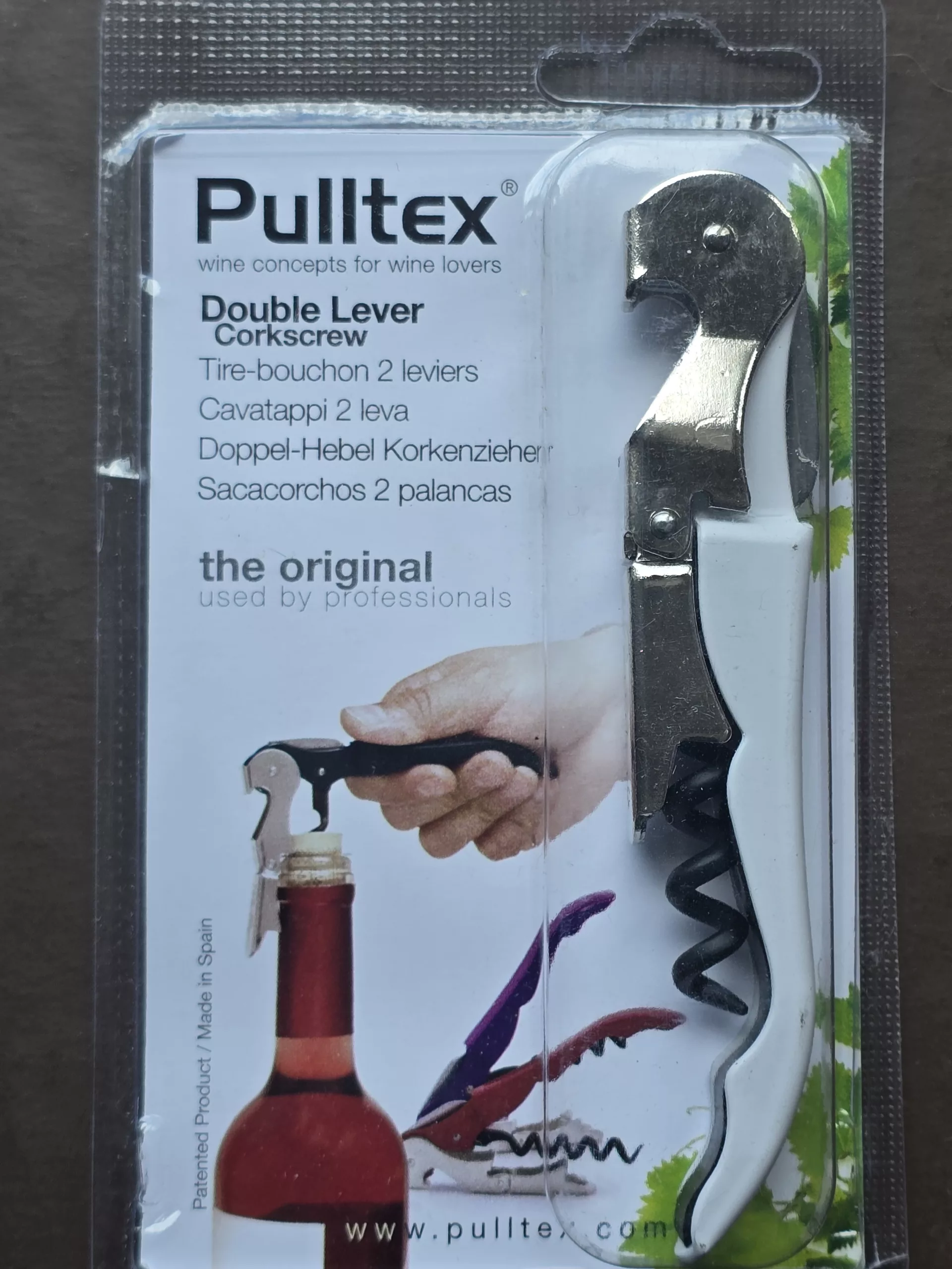 Tire-bouchon Sommelier Pulltap’s Pulltex Blanc – L&rsquo;original double levier